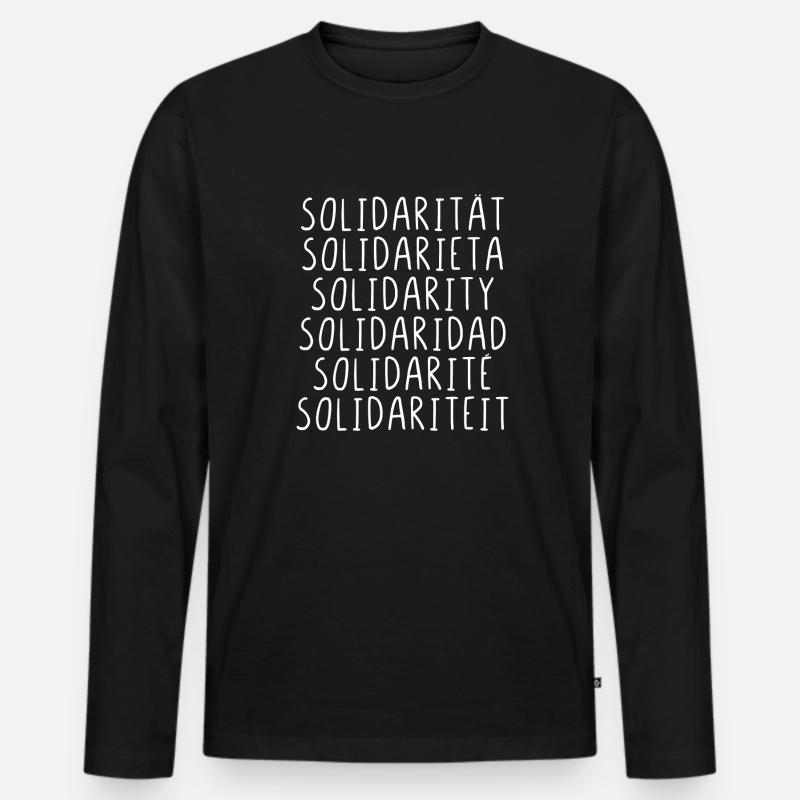 Solidarität - Männer Premium Bio Langarmshirt - Schwarz