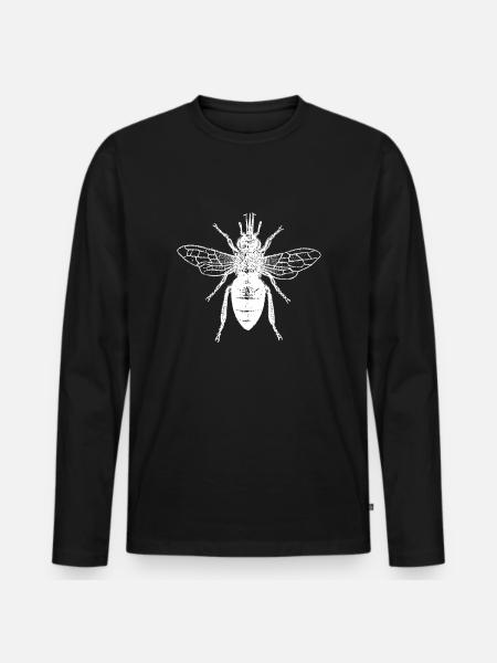 Mega Bee - Digital Bee - Men's Premium Organic Long Sleeve Shirt - black