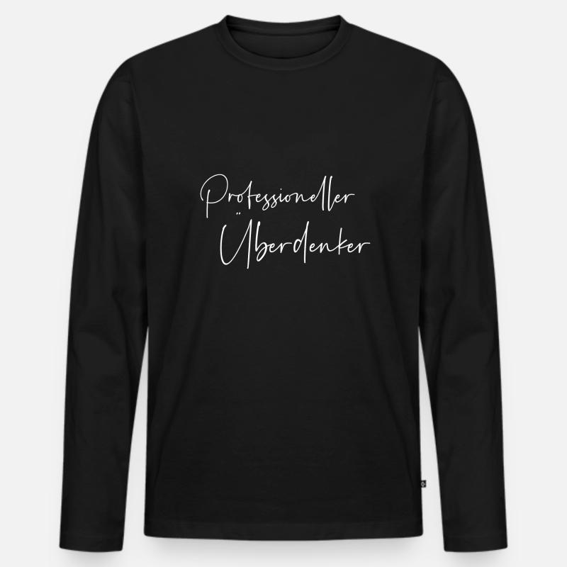 Professioneller Überdenker - Männer Premium Bio Langarmshirt - Schwarz