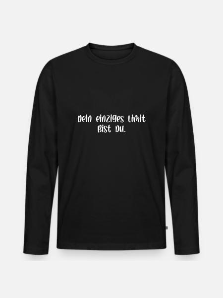 Dein einziges Limit bist du - Männer Premium Bio Langarmshirt - Schwarz