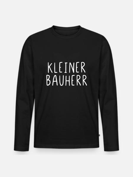 Kleiner Bauherr - Männer Premium Bio Langarmshirt - Schwarz