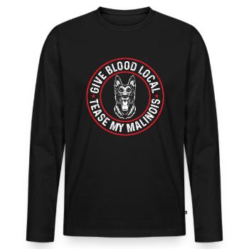 Malinois Belgischer Schäferhund Mechelaar Hund - Männer Premium Bio Langarmshirt - Schwarz - Vorne - Nico (187cm)