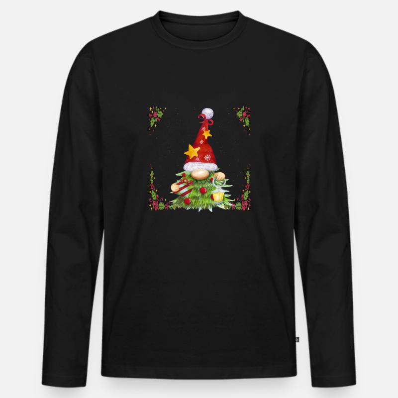 Weihnachtsoutfit Kids - Männer Premium Bio Langarmshirt - Schwarz