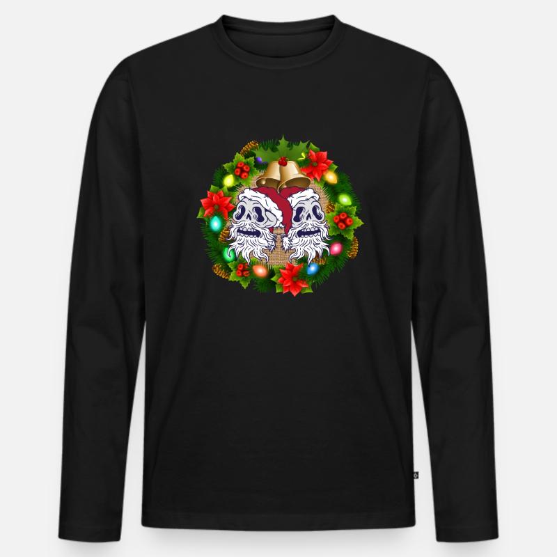 weihnachtsoutfit Männer - Männer Premium Bio Langarmshirt - Schwarz