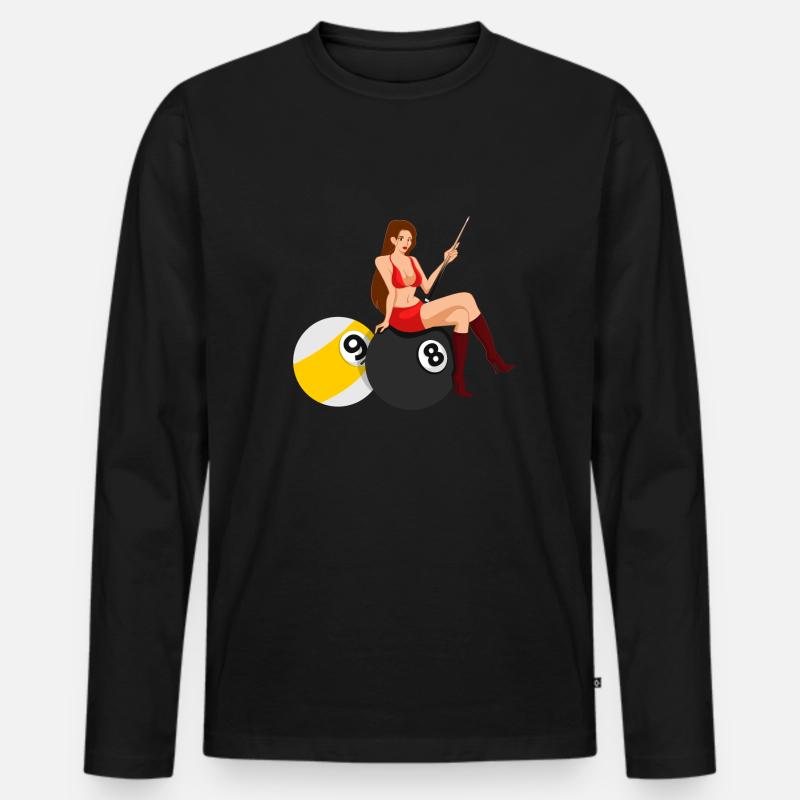 Snooker Pool Billard - Männer Premium Bio Langarmshirt - Schwarz