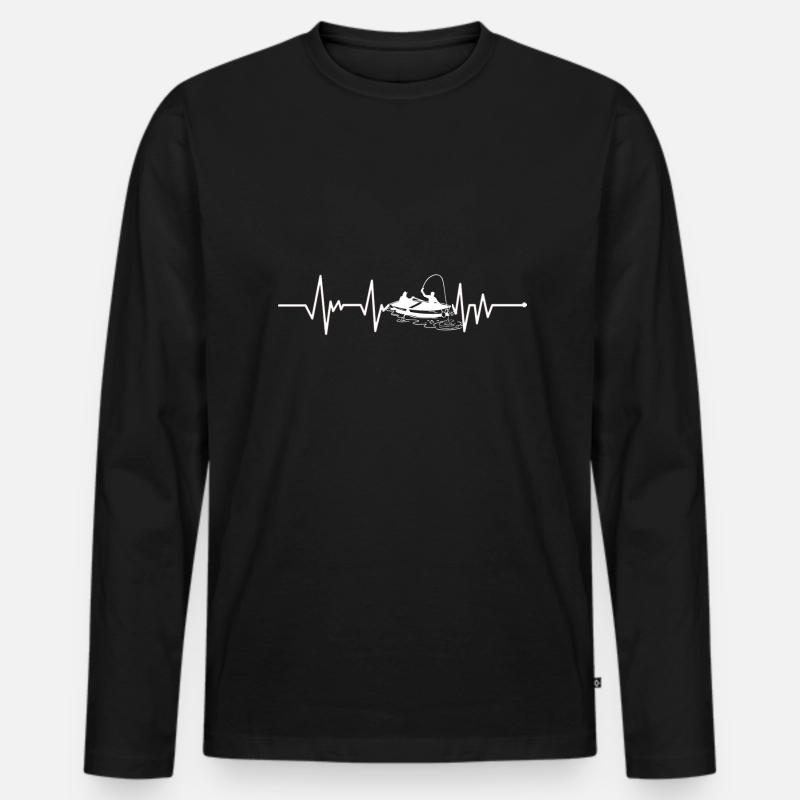 Hearthbeat Fjord Angler - Männer Premium Bio Langarmshirt - Schwarz