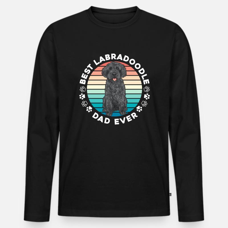 Labradoodle Hund - Männer Premium Bio Langarmshirt - Schwarz