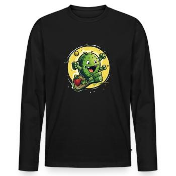 Pickleball Picklepaddle Pickle Sport - Men's Premium Organic Long Sleeve Shirt - black - Front - Nico (187cm)