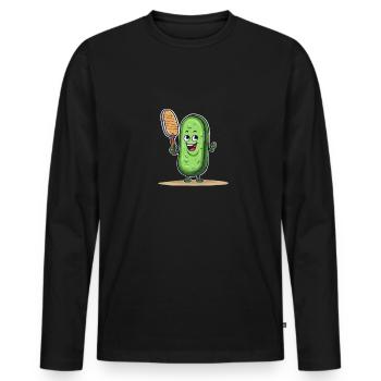 Pickleball Picklepaddle Pickle Sport - Men's Premium Organic Long Sleeve Shirt - black - Front - Nico (187cm)