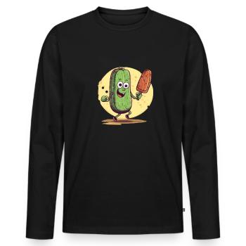 Pickleball Picklepaddle Pickle Sport - Men's Premium Organic Long Sleeve Shirt - black - Front - Nico (187cm)
