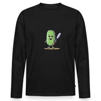 Pickleball Picklepaddle Pickle Sport - Men's Premium Organic Long Sleeve Shirt - black - Front - Nico (187cm)