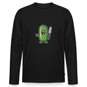 Pickleball Picklepaddle Pickle Sport - Men's Premium Organic Long Sleeve Shirt - black - Front - Nico (187cm)