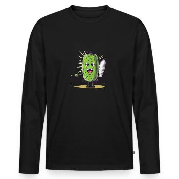Pickleball Picklepaddle Pickle Sport - Men's Premium Organic Long Sleeve Shirt - black - Front - Nico (187cm)