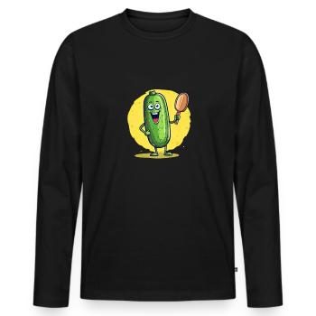 Pickleball Picklepaddle Pickle Sport - Men's Premium Organic Long Sleeve Shirt - black - Front - Nico (187cm)
