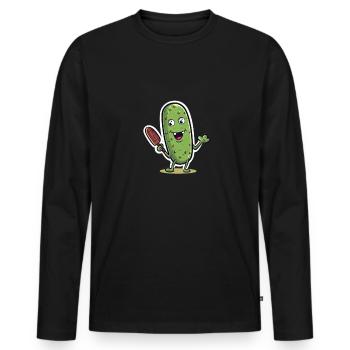 Pickleball Picklepaddle Pickle Sport - Men's Premium Organic Long Sleeve Shirt - black - Front - Nico (187cm)