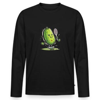 Pickleball Picklepaddle Pickle Sport - Men's Premium Organic Long Sleeve Shirt - black - Front - Nico (187cm)