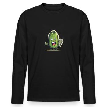 Pickleball Picklepaddle Pickle Sport - Men's Premium Organic Long Sleeve Shirt - black - Front - Nico (187cm)