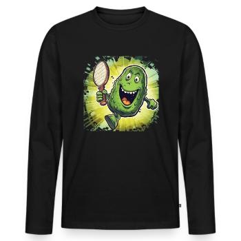 Pickleball Picklepaddle Pickle Sport - Men's Premium Organic Long Sleeve Shirt - black - Front - Nico (187cm)