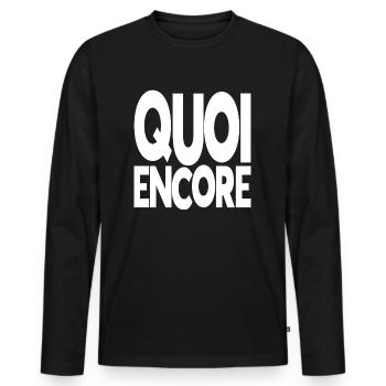 quoi encore - T-shirt manches longues Premium bio Homme - noir - Devant - Nico (187cm)