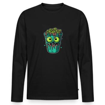Halloween coffee mug - creepy coffee mug - Men's Premium Organic Long Sleeve Shirt - black - Front - Nico (187cm)