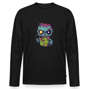 Halloween coffee mug - creepy coffee mug - Men's Premium Organic Long Sleeve Shirt - black - Front - Nico (187cm)