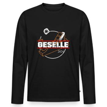 Schreiner Tischler 2024 - Männer Premium Bio Langarmshirt - Schwarz - Vorne - Nico (187cm)