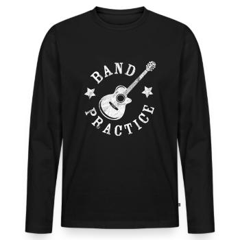 Band Practice - Men's Premium Organic Long Sleeve Shirt - black - Front - Nico (187cm)