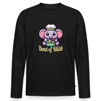 Gumbo Bowl of Bliss - Men's Premium Organic Long Sleeve Shirt - black - Front - Nico (187cm)