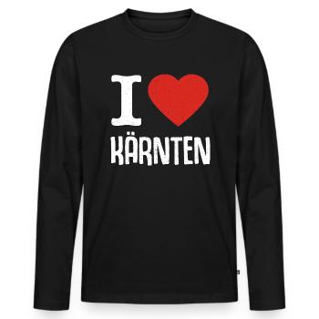I love Carinthia Austria Austria - Men's Premium Organic Long Sleeve Shirt - black - Front - Nico (187cm)
