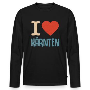 I love Carinthia Austria Austria - Men's Premium Organic Long Sleeve Shirt - black - Front - Nico (187cm)
