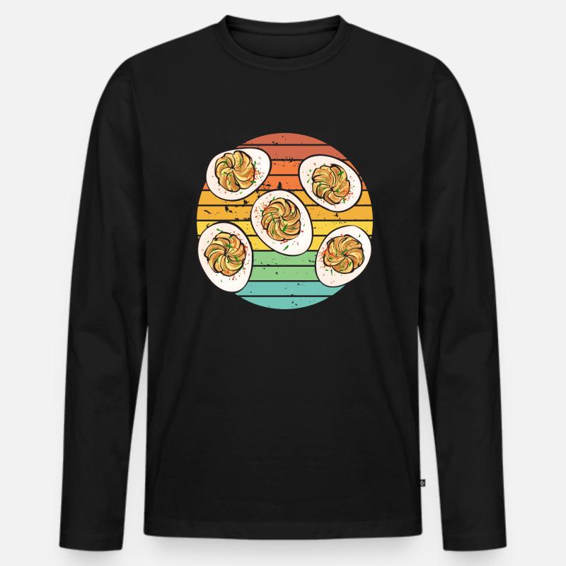 Stuffed Eggs Deviled Eggs - Men's Premium Organic Long Sleeve Shirt - black