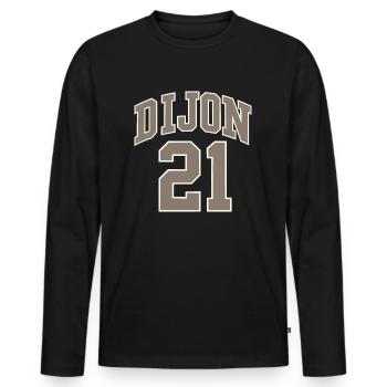 Dijon 21 - T-shirt manches longues Premium bio Homme - noir - Devant - Nico (187cm)
