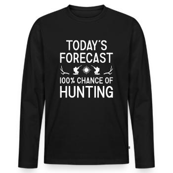Prévisions du chasseur aujourd’hui Chasse - T-shirt manches longues Premium bio Homme - noir - Devant - Nico (187cm)