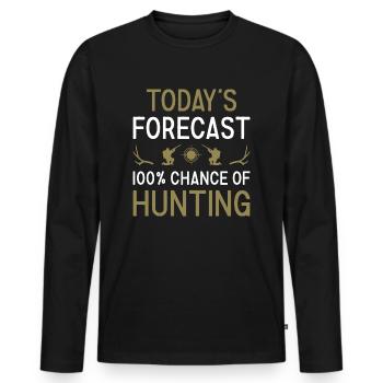 Hunter Today's Forecast Hunting - Men's Premium Organic Long Sleeve Shirt - black - Front - Nico (187cm)