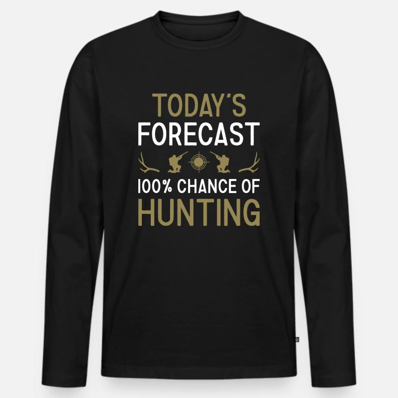 Hunter Today's Forecast Hunting - Männer Premium Bio Langarmshirt - Schwarz