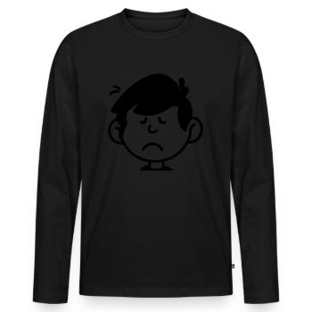 fatigue - Men's Premium Organic Long Sleeve Shirt - black - Front - Nico (187cm)