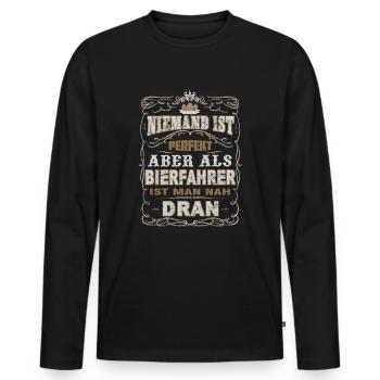 Bierfahrer Bier Lieferant - Männer Premium Bio Langarmshirt - Schwarz - Vorne - Nico (187cm)