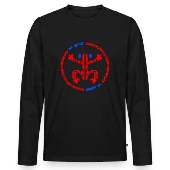 Coqui Frosch Taino - Puerto Rico Boriken - Männer Premium Bio Langarmshirt - Schwarz - Vorne - Nico (187cm)