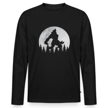 Werwolf Moon Full Moon Werwolf Howling Werwolf - Männer Premium Bio Langarmshirt - Schwarz - Vorne - Nico (187cm)