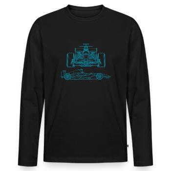 Formel Renncar schematische Rennwagen-Formel-Renns - Männer Premium Bio Langarmshirt - Schwarz - Vorne - Nico (187cm)