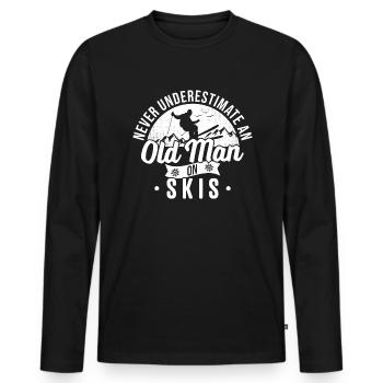 Old Man Skis Ski Vacances Au Ski Fun Skis - T-shirt manches longues Premium bio Homme - noir - Devant - Nico (187cm)
