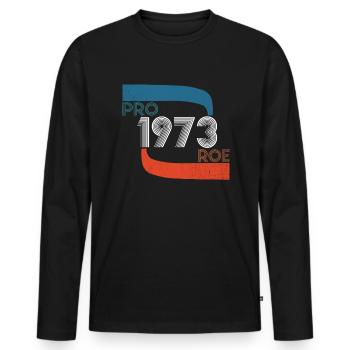 Pro Roe 1973 Retro Frauenrechte Feminist - Männer Premium Bio Langarmshirt - Schwarz - Vorne - Nico (187cm)