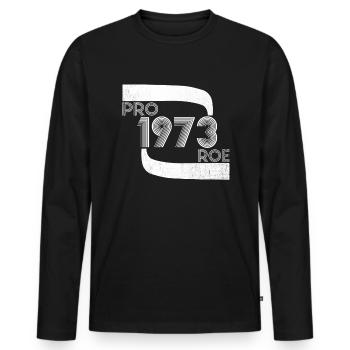 Pro Roe 1973 Retro Frauenrechte Feminist - Männer Premium Bio Langarmshirt - Schwarz - Vorne - Nico (187cm)