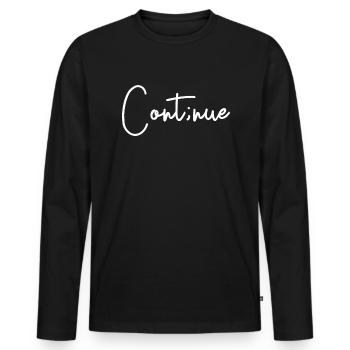 Selbstmordbewusstsein senkt den Semi -Colon -Selbs - Männer Premium Bio Langarmshirt - Schwarz - Vorne - Nico (187cm)