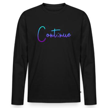 Selbstmordbewusstsein senkt den Semi -Colon -Selbs - Männer Premium Bio Langarmshirt - Schwarz - Vorne - Nico (187cm)