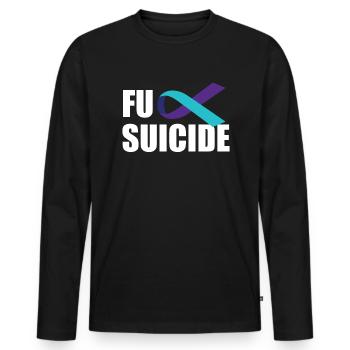 Fick Selbstmord Selbstmordbewusstsein Ribbon Selbs - Männer Premium Bio Langarmshirt - Schwarz - Vorne - Nico (187cm)