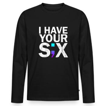 Ich habe Ihren sechs Selbstmord von sechs Selbstmo - Männer Premium Bio Langarmshirt - Schwarz - Vorne - Nico (187cm)