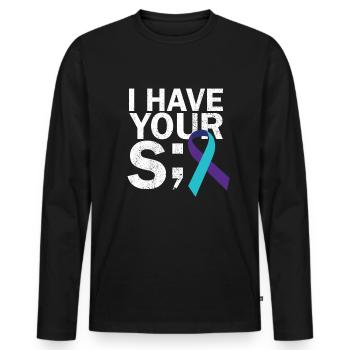 Ich habe Ihren sechs Selbstmord von sechs Selbstmo - Männer Premium Bio Langarmshirt - Schwarz - Vorne - Nico (187cm)