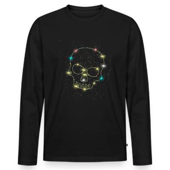 �delkonstellation Skelettsch�del Konstellation - Männer Premium Bio Langarmshirt - Schwarz - Vorne - Nico (187cm)