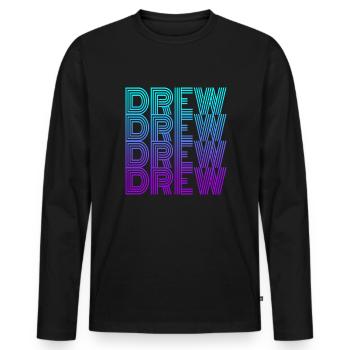 Drew Vaporwave Drew - Männer Premium Bio Langarmshirt - Schwarz - Vorne - Nico (187cm)